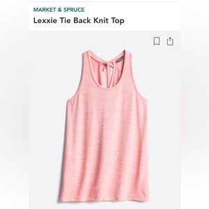 Pink/coral sleeveless top that has a long tie in back